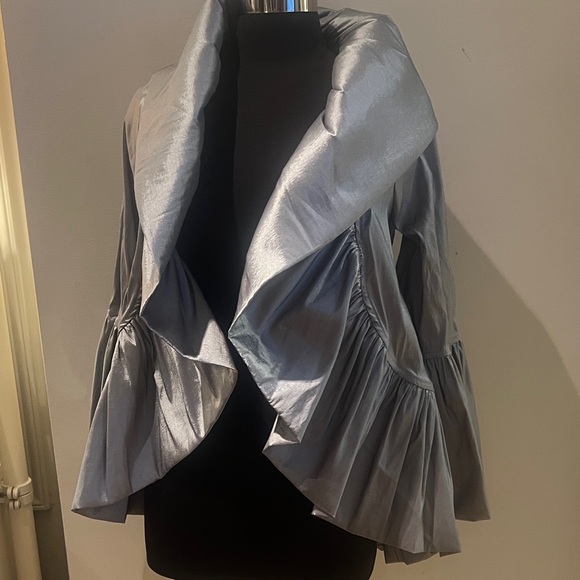 Highlight Jackets & Blazers - Chic Women's Silver Cape Jacket